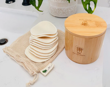 Load image into Gallery viewer, Bamboo Storage Box &amp; Reusable Hemp Cotton Rounds